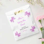 パープルボウ彼女は結び目のブライダルシャワー フェイバーバッグ (封をした状態)