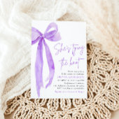 パープルボウ彼女は結び目のブライダルシャワー 招待状