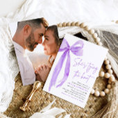 パープルボウ彼女は結び目のブライダルシャワー 招待状