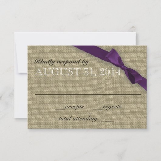 パープルボウ応答カード 出欠カード (正面)