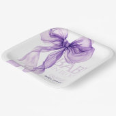 パープルボウ水カラーベビーイン開花ベビーシャワー ペーパープレート (傾斜あり)