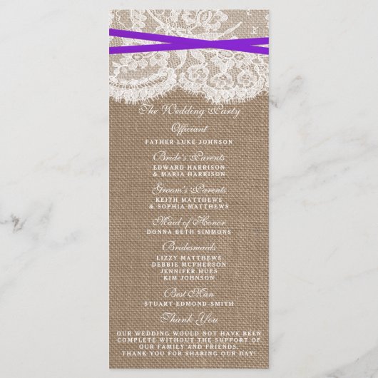 パープルボウ素朴のコレクシ結婚ョン・プログラム プログラム (裏面)