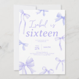 パープルボウ誕生日 招待状