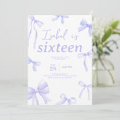 パープルボウ誕生日 招待状 (スタンド正面)