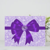 パープルボウ輝く女の子18th誕生日パーティー 招待状 (スタンド正面)