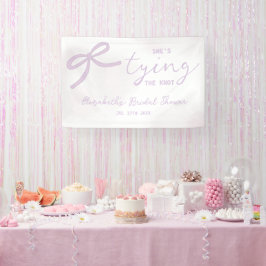 パープルボウ ウォーターカラー ブライダルシャワー 横断幕