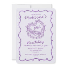 パープルボウ スイート16 ハート コケッタ ケーキ 誕生日