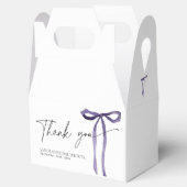 パープルボウ タイング ザ ノット ブライダルシャワー ゲーブル フェイバーボックス (オープン)