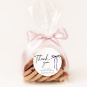 パープルボウ タイング・ザ・ノット ブライダルシャワー 感謝 ラウンドシール