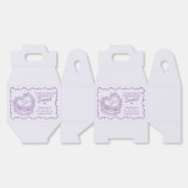 パープルボウ ハート コケッテ ケーキ ガレンティンズ パーティ フェイバーボックス (見開き)