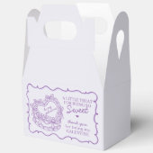 パープルボウ ハート コケッテ ケーキ ガレンティンズ パーティ フェイバーボックス (見開き)