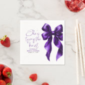 パープルボウ 彼女は結婚する ブライダルシャワー スタンダードカクテルナプキン (インサイチュ)