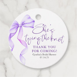 パープルボウ 彼女は結婚する ブライダルシャワー フェイバータグ