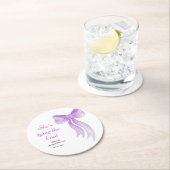 パープルボウ 彼女は結婚する ブライダルシャワー ラウンドペーパーコースター (インサイチュ)