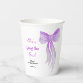 パープルボウ 彼女は結婚する ブライダルシャワー 紙コップ (裏面)