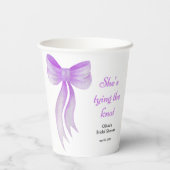 パープルボウ 彼女は結婚する ブライダルシャワー 紙コップ (裏面)