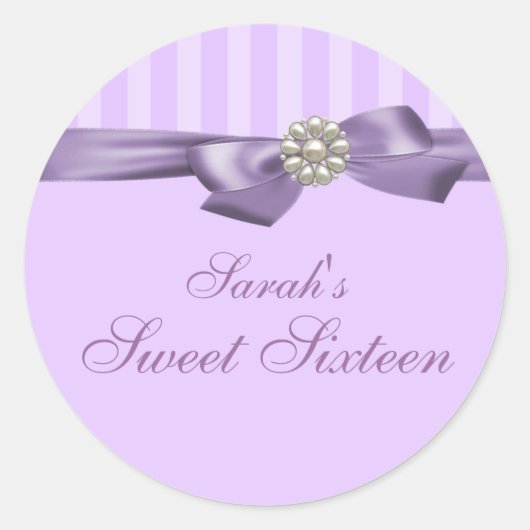 パープルボウSweet 16封筒シール ラウンドシール (正面)