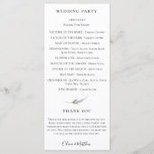 パープルボタニカルウォーターカラーフローラ結婚式 プログラム (裏面)