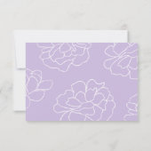 パープルボタニカルエレガントウェディングRSVPカード 出欠カード (裏面)