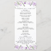 パープルボタニカルフローラ結婚式 プログラム (裏面)