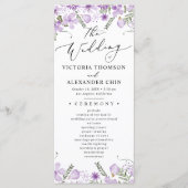 パープルボタニカルフローラ結婚式 プログラム (正面)