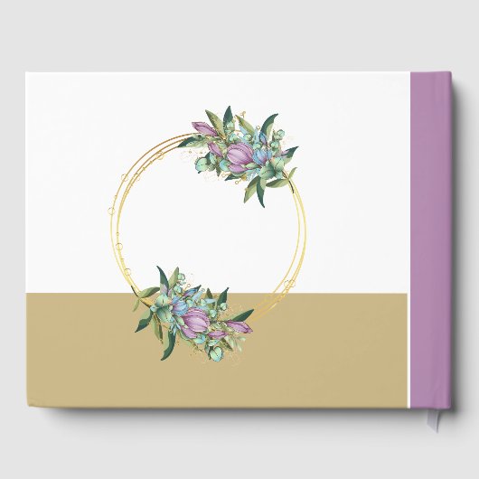 パープルボタニカル結婚フォトズゲストブック ゲストブック (裏面)