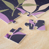 パープルボタニカル葉ガーデン ジグソーパズル (側面)