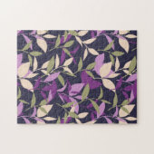 パープルボタニカル葉ガーデン ジグソーパズル (横)