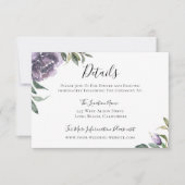 パープルボタニッ結婚ク詳細 招待状 (正面)