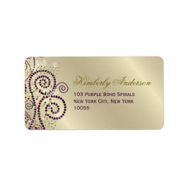 パープルボホらせん状誕生日結婚ズ住所 シール