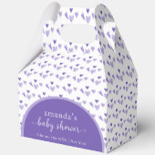 パープルボホアーチスウィートバレンタインベビーシャワー フェイバーボックス (正面)