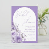パープルボホアーチラベンダーフローラブライダルシャワー 招待状 (スタンド正面)