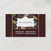 パープルボホシックなソファ、アンティークディーラー 名刺 (正面)