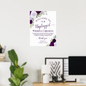 パープルボホシックフローラプラグ結婚抜き式 ポスター (ホームオフィス)