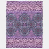 パープルボホスタイル フリースブランケット (正面)