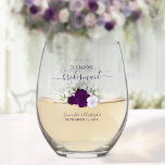 パープルボホバラブライデスメイドメイド・オブ・オーナー（花嫁付き添い人）ギフト ステムなしワイングラス<br><div class="desc">このセットは、あなたの感謝していの花嫁とメイド・オブ・オーナー（花嫁付き添い人）のための完璧な選択結婚である。美しいボホのシックなデザインは、紫色色彩の鮮やか、プラム、ラベンダーの色合いのハンドウォーター色のバラのクラスタとユーカリのスプリグとガーデンの緑を備えている。彼女の名前とタイトルエレガントは、スクリプトレタリングにカップルの名前と結婚の日付の下に表示される。各ガラスの名前とタイトルは個別に指定できる。</div>
