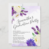パープルボホフローラ卒業パーティー招待状 招待状 (正面)