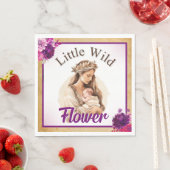 パープルボホベイビーシャワーナプキンズ スタンダードランチョンナプキン (インサイチュ)