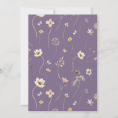 パープルボホワイルドフラワーブライダルシャワー エレガント 招待状 (裏面)