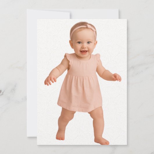 パープルボホワイルドフラワーリースリーフ誕生日 招待状 (裏面)