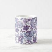 パープルボホヴィンテージフローラモノグラム コーヒーマグカップ (中央)