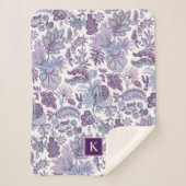 パープルボホヴィンテージフローラモノグラム シェルパブランケット (正面)