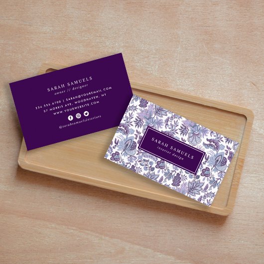 パープルボホヴィンテージフローラ 名刺