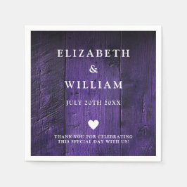 パープルボホ素朴バーンウッドカントリーウェディング スタンダードカクテルナプキン