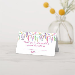 パープルボホ結婚の羽インディアン先住民アメリカン プレイスカード