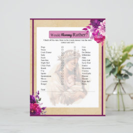 パープルボホ赤ちゃんシャワーはママではなくゲーム