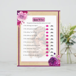 パープルボホ赤ちゃんシャワー誰がゲーム