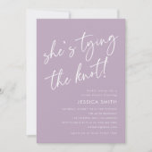 パープルボホ「She's Tying the Knot」ブライダルシャワー 招待状 (正面)