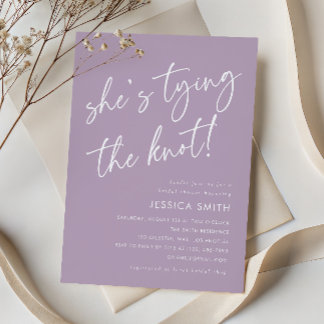 パープルボホ「She's Tying the Knot」ブライダルシャワー 招待状