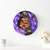 パープルボルテックスギターグリップ ラージ壁時計 (ホーム)